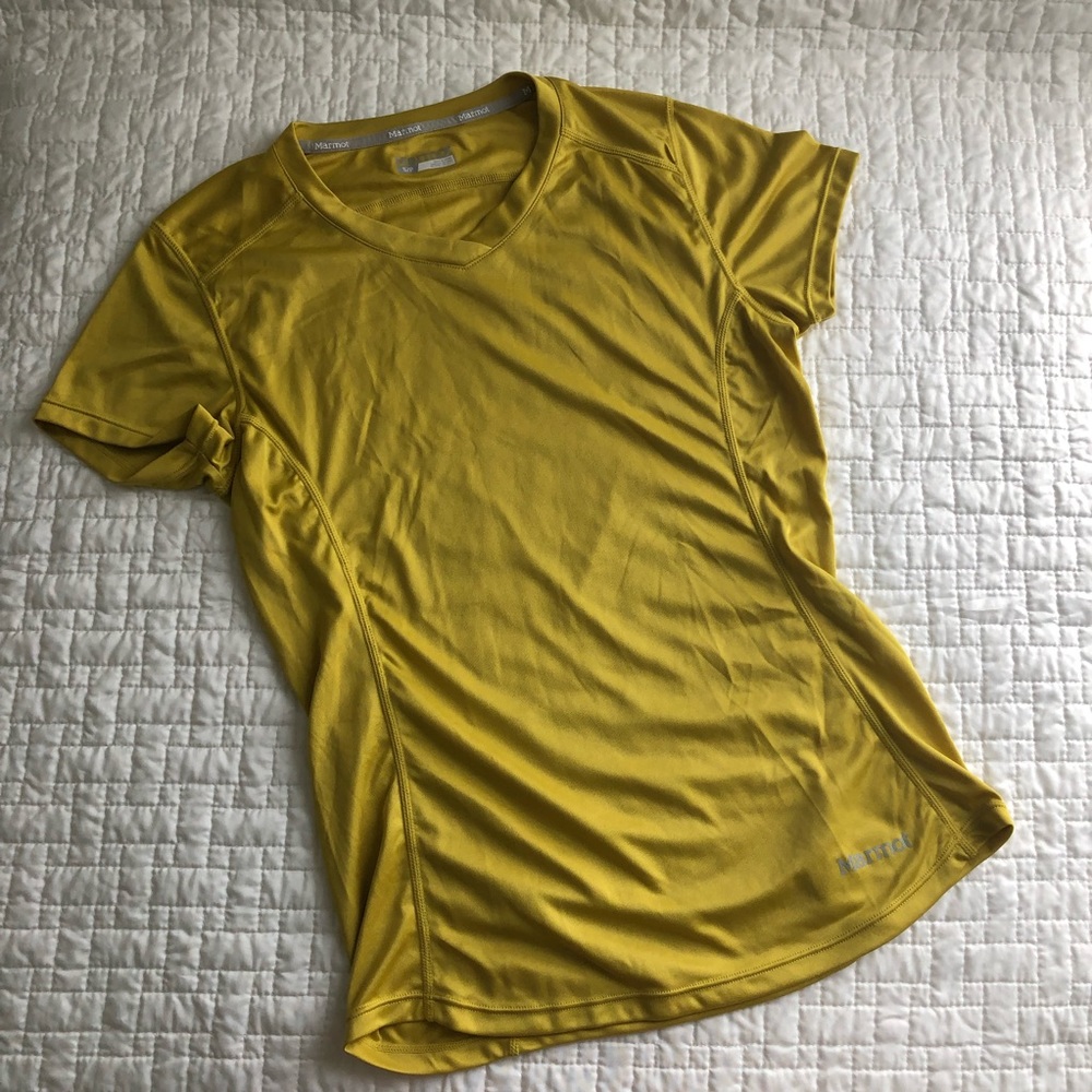 NWOT Marmot Athletic Shirt, size S/P, mustard, new